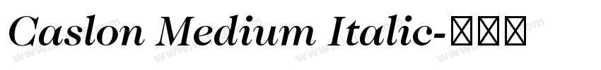 Caslon Medium Italic字体转换